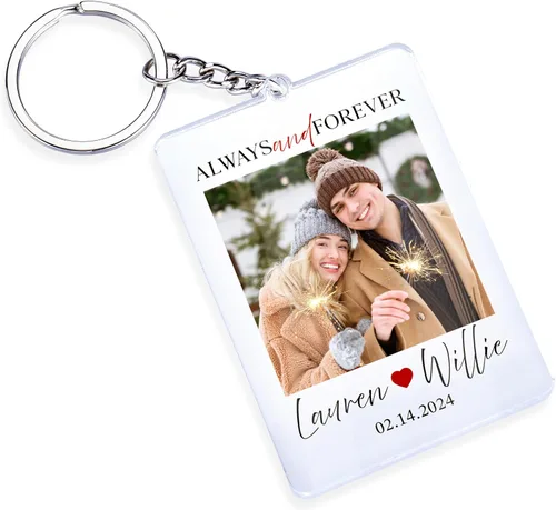 Vista 15 de Llavero de acrílico de foto de pareja personalizada