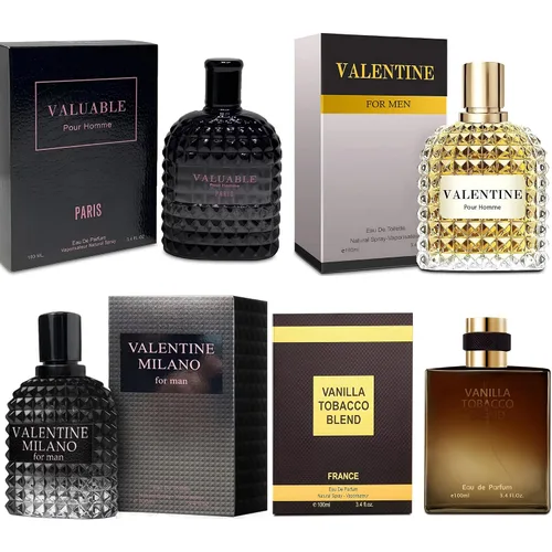 Vista 13 de A CENTER Set de Regalo de Colonia para Hombres Incluye Valentine Milano, Valentine, Blue for Men Ultra & Valuable Paris - 3.4 Fl Oz Cada Uno