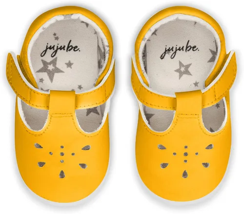 Vista 5 de JuJuBe Mary Jane - Zapatos de bebé para niña, zapatos de bebé de cuero vegano lavables a máquina, zapatos de vestir para niñas con suela suave Azul