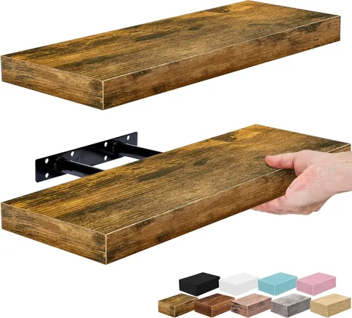 Vista 21 de Sorbus Estantes flotantes para pared, estante flotante de 16 pulgadas para cocina, dormitorio, sala de estar, baño, hogar y decoración de pared