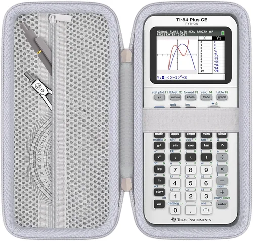Vista 21 de Khanka Funda Stroage para Texas Instruments TI-84 Evo/TI - 84 Python/TI-83 Plus/TI-84 Plus/TI-84 Plus CE Calculadora gráfica a color, solo funda