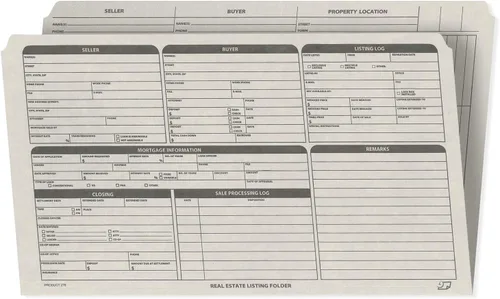 Vista 13 de NextDayLabels - Carpeta de listado de bienes raíces - Lista de panel derecho, preimpresa en cartulina duradera con lista de verificación de cierre