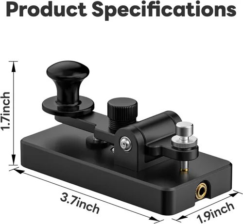 Vista 3 de Putikeeg Clásico Morse Mini Código Clave Morse Código Paleta Llave Aleación de Aluminio Mini-Key Morse CW Llave Portátil Morse Práctica Clave Negro