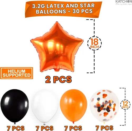 Vista 4 de KatchOn, Juego de globos negros 2026, gigantes de 40 pulgadas, paquete de 34 Globos de graduación naranja y negro 2026, decoraciones de graduación