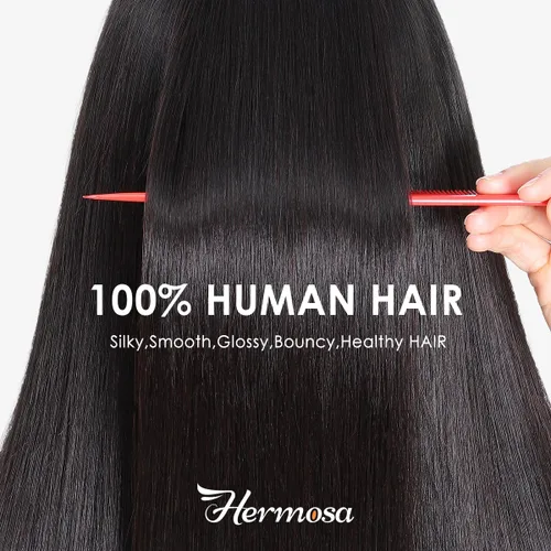 Vista 7 de Hermosa - Pelucas de cabello humano con encaje frontal HD de 13 x 4 pulgadas, prearrancadas con cabello de bebé, densidad 180, transparente, 9A