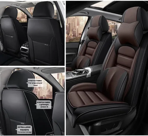 Vista 2 de 2 fundas de asiento para Mazda CX-3 2016-2021, fundas de asiento de automóvil de cuero, impermeables, antideslizantes, suaves, cómodas y de alta