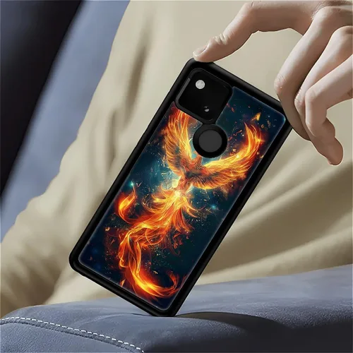 Vista 1675 de Compatible con Google Pixel 4A 5G Mobile Case Creative Acrylic Panel trasero Silicona Protección Grip especialmente diseñado para Google Pixel 4A 5G