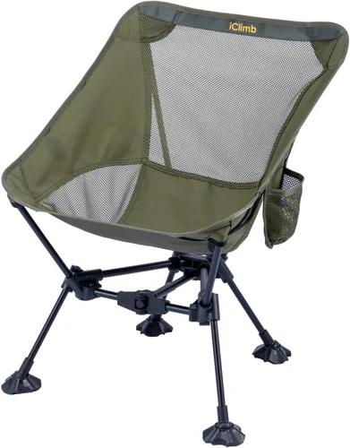 Vista 13 de iClimb Silla plegable ultraligera compacta y antihundimiento, color negro