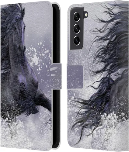 Vista 47 de Head Case Designs Officially Licensed Laurie Prindle A Morgan Christmas Western Stallion Leather Wallet Case Compatible with Samsung Galaxy A07 4G