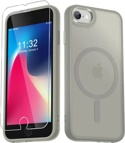 Vista 56 de YENAPOON Funda magnética mate para iPhone 11 con 1 protector de pantalla, compatible con Magsafe, translúcida esmerilada, delgada, a prueba