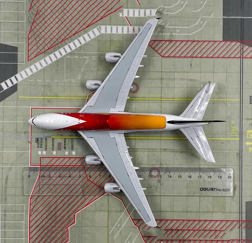 Vista 2 de Modelo de aleación de avión fundido a presión, modelo de avión 1/400 Singapore Airlines A380-800, juguetes y decoraciones para adultos, 7.9 x 4.6