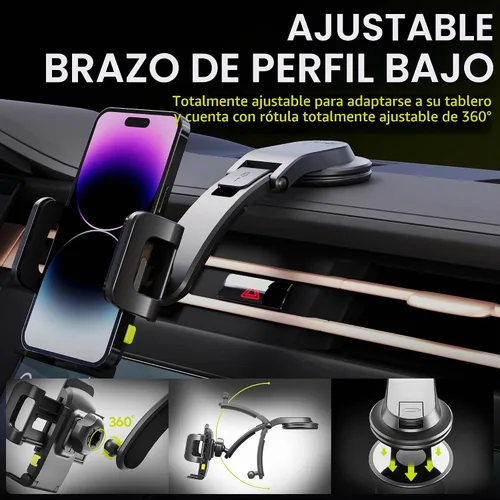 Vista 2 de Bracketron TripGrip Soporte de teléfono de coche para salpicadero – Fuerte soporte de ventosa, liberación con una sola mano, vista ajustable
