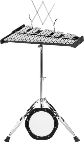 Vista 4 de VEVOR Kit de Xilófono Glockenspiel de 30 Notas, Juego de Instrumentos de Percusión Profesional con Mazos, Baquetas, Atril, Almohadilla de Práctica