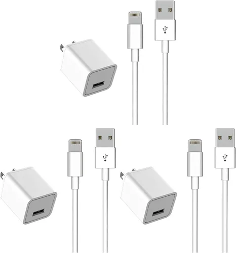 Vista 5 de Cargador para iPhone [certificado MFi] - Cargador de pared para viajes y hogar con cable de 5 pies, compatible con iPhone 14, 13, 12, 11, SE, X, 8