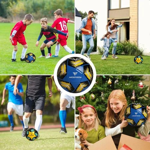 Vista 25 de Balón de fútbol juvenil tamaño 4, para niños, para jugar al aire libre, práctica, pelota de fútbol para adolescentes, niños y niñas, para interiores