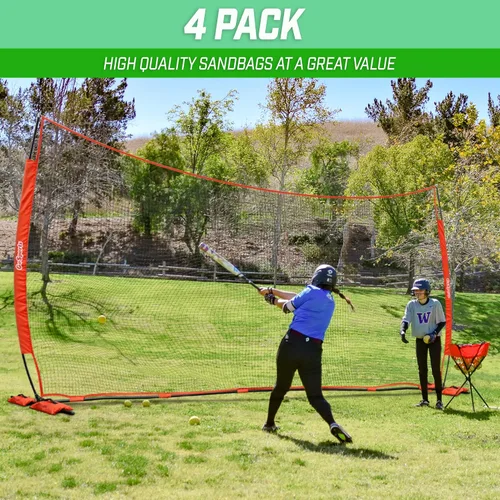 Vista 6 de GoSports Sports Net - Juego de 4 anclajes con peso para redes de béisbol, porterías de fútbol, redes de golf, redes de fútbol, redes de hockey y más