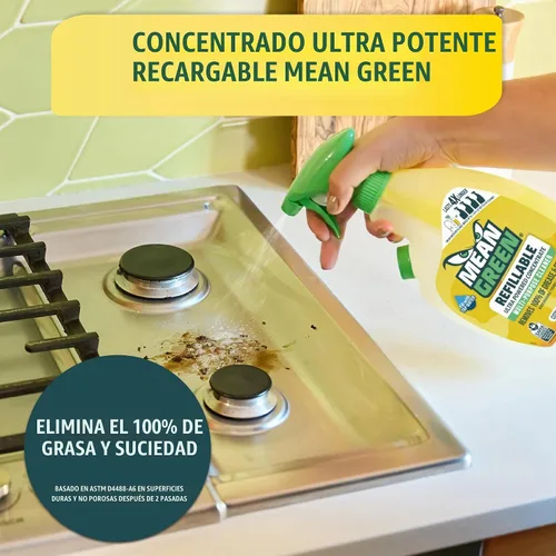 Vista 4 de Mean Green Recargable Ultra Potenciado CONCENTRADO Limpiador Multiusos, Cítricos y Té Verde, 420 ml