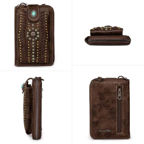 Vista 3 de Montana West Small Crossbody Cell Phone Purses for Women Western Cell Phone Wallet Bags Purses and Handbags with Coin Pocket