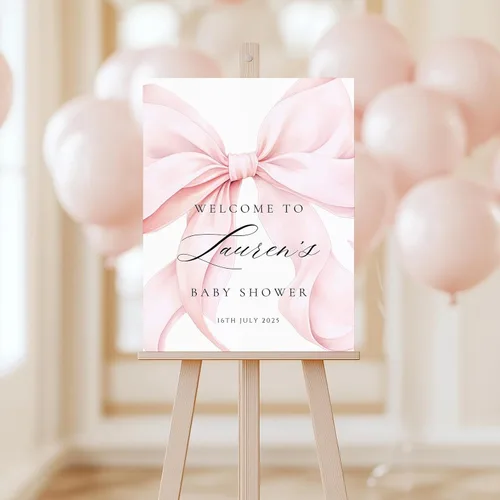 Vista 8 de Personalized Baby Shower Welcome Sign, Custom Baby Name, Shower Sign, Wildflower A Little Wildflower on the Way, Brunch, Elegant Version 01