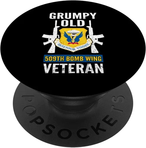 Vista 6 de Grumpy Old 509th Bomb Wing Retired US Veteran Military PopSockets MagSafe PopGrip for iPhone