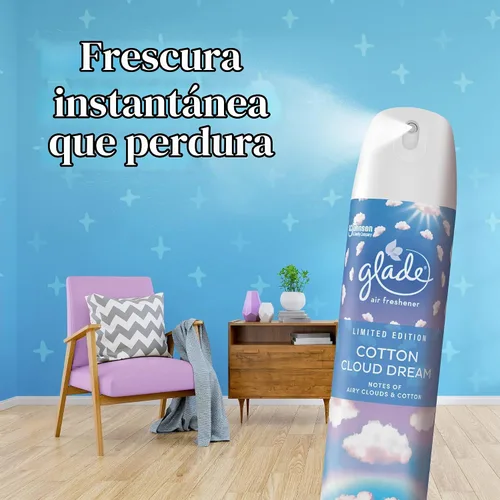Vista 11 de Glade Ambientador, espray de habitación, Cotton Cloud Dream, 8.3 onzas, 2