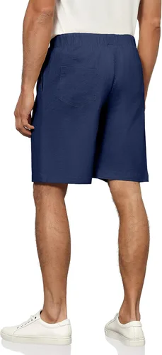 Vista 2 de Janmid Pantalones cortos de playa de verano con cordón de ajuste clásico para hombre