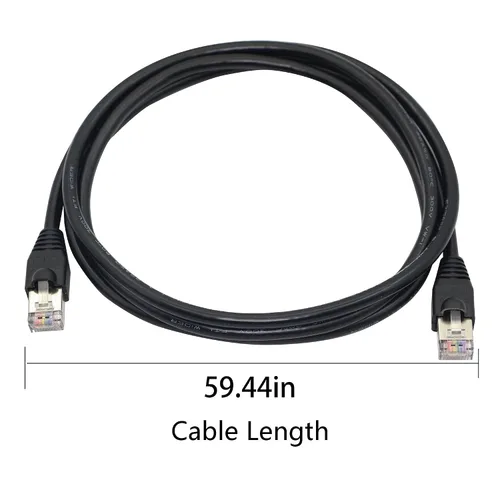 Vista 7 de QIANRENON Cable RJ50 10P10C Cat 5E macho a macho modular de cristal con conectores de blindaje para escanear pistolas de código, equipos