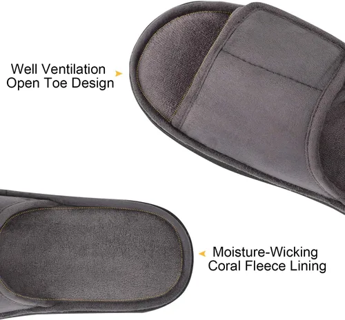 Vista 4 de Cómodas pantuflas de espuma viscoelástica para hombre, transpirables, microgamuza