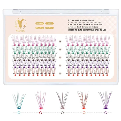 Vista 29 de ACTROL Pestañas de anime con forma de pluma, extensiones de racimo de pestañas naturales de manga individual