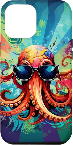 Vista 26 de iPhone 11 Pro That's One Cool Pultopus Pulpo colorido con funda para gafas de sol