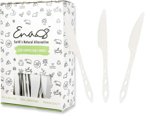 Vista 12 de Tenedores desechables CPLA 100% compostables (paquete de 100). Juego de cubiertos no plásticos. Cubiertos ecológicos, cubiertos blancos, utensilios