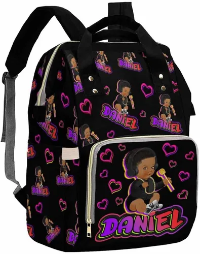Vista 13 de Artsadd Bolsa de pañales con nombre personalizado para bebé, mochila para mamá y papá, pattern 01, Mochilas Daypack