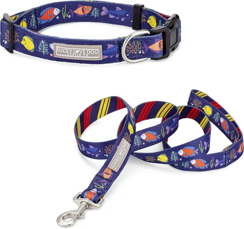 Vista 17 de Lucky Love Dog - Collar de perro ajustable con hebilla de fácil clic para los pequeños, duradero y cómodo para perros machos y hembras, collar