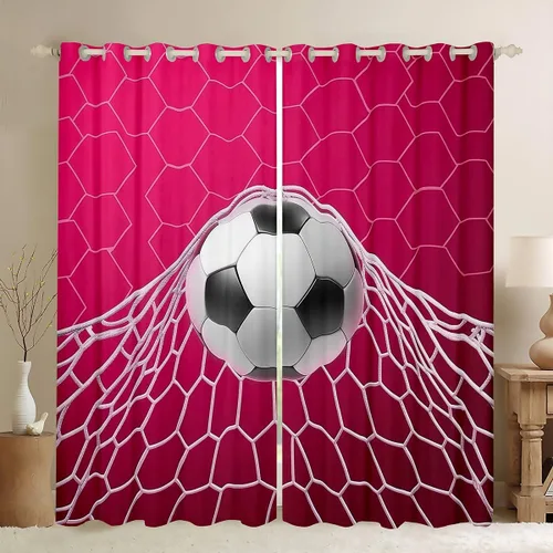 Vista 31 de Erosebridal Hockey Blackout Curtains for Boys,Blue and Black Sports Curtains & Drapes for Kids Teen,Ball Games Gamer Bedroom Decor,Ice Hockey Field