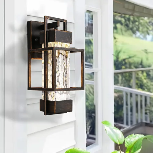 Vista 5 de PARTPHONER Luminarias Modernas para Exteriores Iluminación Exterior de Anochecer a Amanecer Paquete de 2, Aplique de Pared Exterior de 15 pulgadas