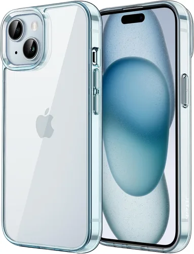 Vista 10 de JETech - Funda para iPhone 15 Plus de 17 cm, cubierta a prueba de golpes sin amarillamiento, parte trasera transparente antiarañazos (negro)