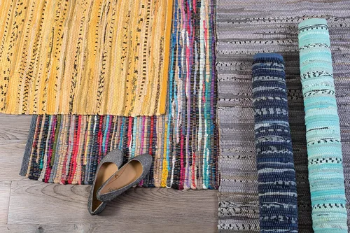Vista 6 de DII Chindi Home Collection Alfombra de trapillo de área multicolor tejida a mano, 20 x 31.5 pulgadas, color Aguamarina