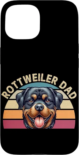 Vista 6 de Rottweiler Dad Rottie Father Dog Parent Father's Day Retro Case for iPhone 16