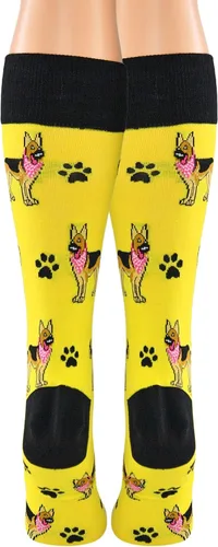 Vista 3 de Arad calcetines de pastor alemán, calcetines divertidos, calcetines largos con temática animal, unisex