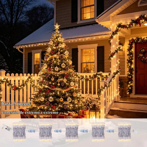 Vista 5 de TW SHINE Luces de Navidad Blanco Cálido, 20 PIES 100 Unidades Luces Incandescentes de Alambre Blanco para Árbol de Navidad, Luces de Cadena