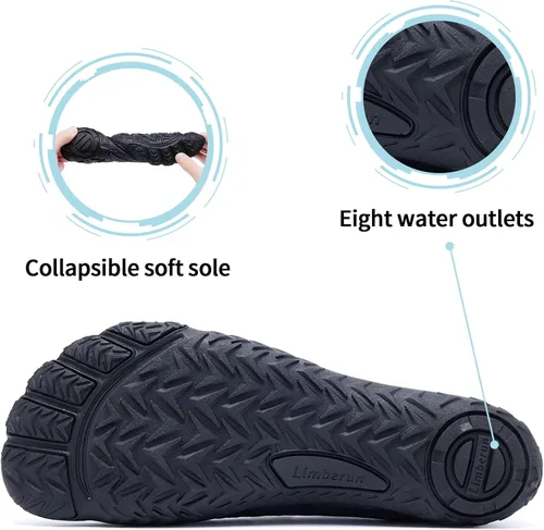 Vista 3 de Limberun Zapatos de agua para hombre y mujer, de secado rápido, para natación, ligeros, de punta ancha, para la playa, la piscina, para deportes al