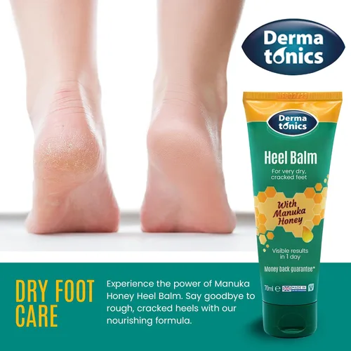 Vista 5 de Dermatonics Crema de pies para talones secos y agrietados, 25% de urea con miel de manuka, tratamiento hidratante intensivo del talón, removedor