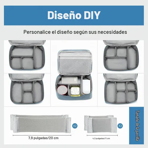 Vista 5 de Lanola Organizador Electrónico, Bolsa Organizadora de Cables de Viaje Funda para Accesorios Electrónicos Estuche de Transporte Bolsa de 2-negro