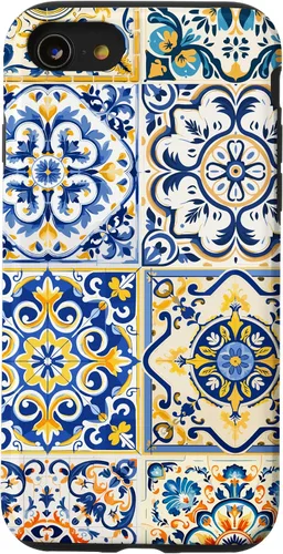 Vista 18 de Funda para iPhone 17 con diseño de azulejos mediterráneos sicilianos