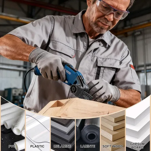 Vista 8 de Hojas de sierra oscilantes, Diagtree 115 piezas de hojas de multiherramienta oscilante de titanio para metal, madera y plástico, compatibles