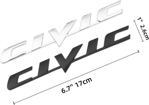 Vista 3 de Emblema de letra trasera 3D para coche de reemplazo para Civic, emblema de calcomanías de logotipo de maletero para coche, modificación de emblema