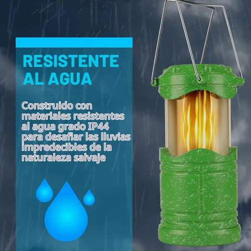 Vista 5 de Lichamp Paquete de 4 linternas LED para campamento, velas plegables sin llama, velas de té, luces de campamento portátiles a batería, kit de Verde