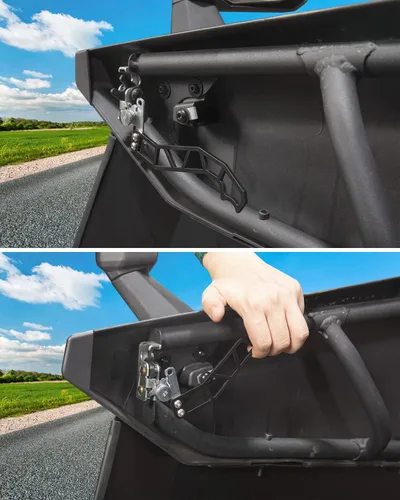 Vista 2 de A & UTV PRO UTV X3 - Abridor de manijas de puerta personalizadas, cierres de puerta UTV de metal para 2017-2025 Can Am Maverick X3 X DS RS Turbo R