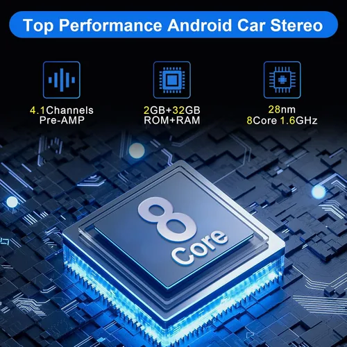 Vista 2 de Radio Android Single DIN inalámbrica Carplay Android Auto 8-Core 10.1 pulgadas pantalla táctil estéreo de coche con pantalla táctil flotante