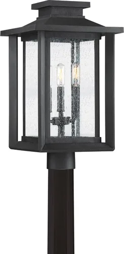 Vista 10 de Quoizel WKF9011W Wakefield - Poste para exteriores, 3 luces, 180 vatios totales, brillo blanco Blanco mate